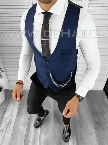 Vesta barbati eleganta slim fit bleumarin B8145 75-4 E