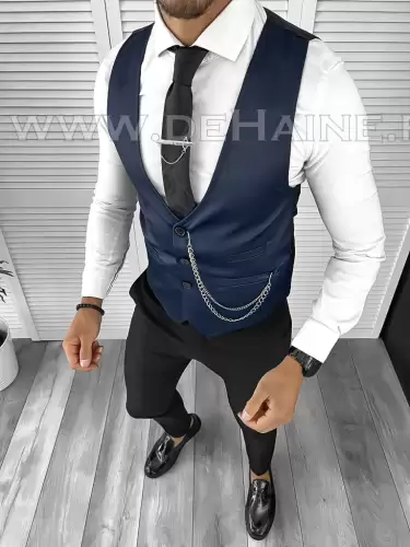 Vesta barbati eleganta slim fit bleumarin B8146 75-4 e/ 132-5