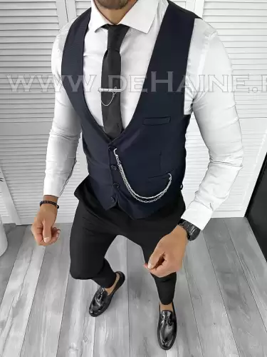 Vesta barbati eleganta slim fit bleumarin B8165 D13-4.3