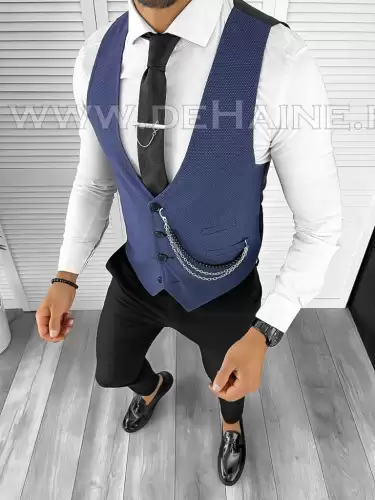 Vesta barbati eleganta slim fit bleumarin B8184 75-4 e