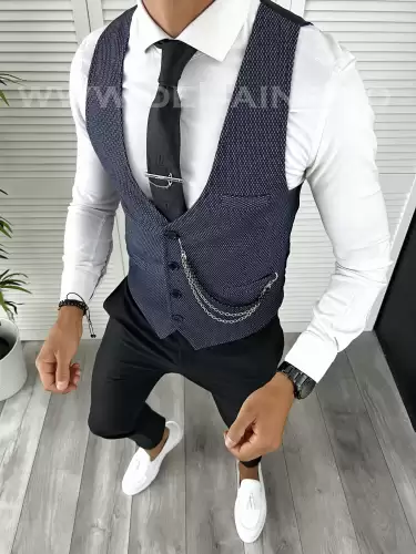 Vesta barbati eleganta slim fit bleumarin V21 N7-4.3