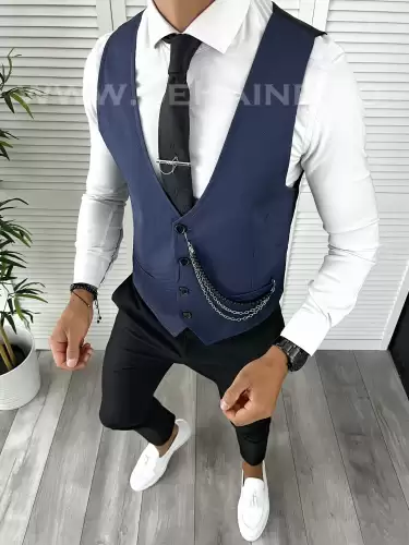 Vesta barbati eleganta slim fit bleumarin V31 141-2  E