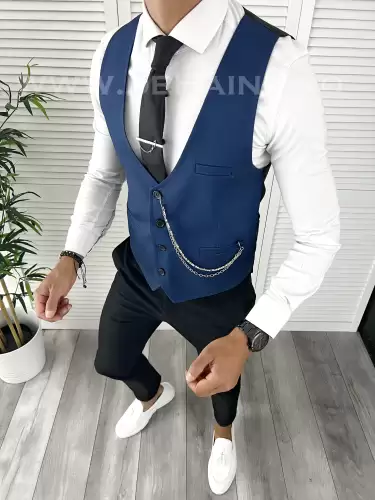 Vesta barbati eleganta slim fit bleumarin V39 23-2 E~