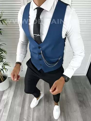 Vesta barbati eleganta slim fit bleumarin  V47 140-2 E
