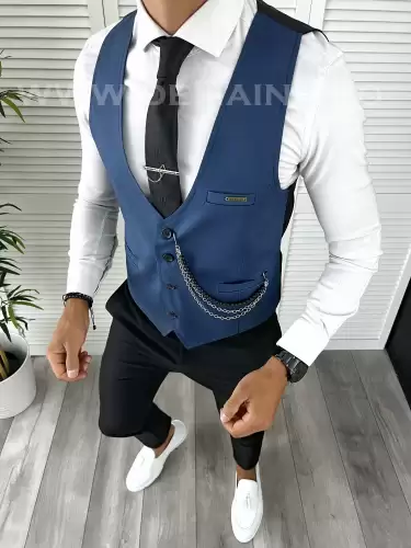 Vesta barbati eleganta slim fit bleumarin V65 D4-4.2