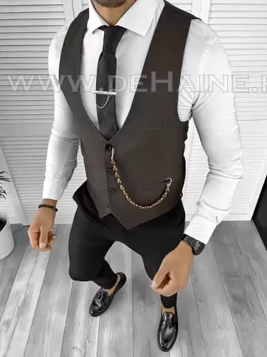Vesta barbati eleganta slim fit maro B8135 O1-4.2