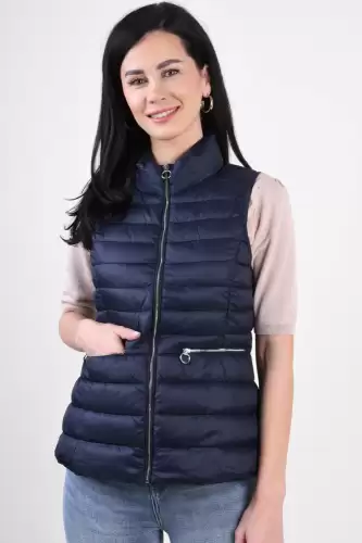 Vesta dama din fas bleumarin scurta